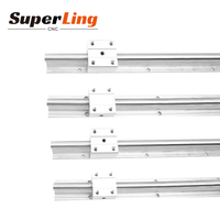 Prix usine SBR16 Rail de guidage linéaire rond en aluminium 500mm et bloc de glissière linéaire Sbr16uu roulement de bloc de curseur linéaire