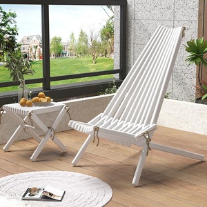Chaise de jardin et d'extérieur en <span class=keywords><strong>bois</strong></span> massif de style nordique Luban 2026, créative, avec dossier, <span class=keywords><strong>pour</strong></span> la détente - Product Image 2
