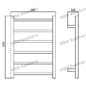 Vente en gros d'usine, porte-serviettes chauffant à 6 barres, moderne, en acier inoxydable 304, noir mat, à fixer au mur, pour hôtel ou salle de bain - Product Image 5