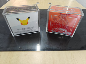 Acrylic Elite huấn luyện viên hộp hiển thị trường hợp cho Pokemon TCG kinh doanh thẻ trò chơi <span class=keywords><strong>Stackable</strong></span> hộp với nắp đậy từ trường hợp Acrylic etb - Product Image 2