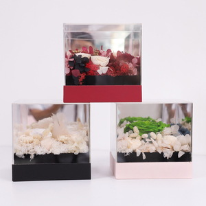 Tanabata nuevo espejo acrílico caja de flores flor eterna cristal <span class=keywords><strong>panorama</strong></span> caja de regalo cuadrada transparente para el Día de San Valentín - Product Image 1