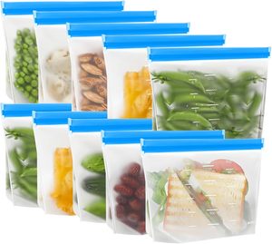 Sacs de conservation alimentaire en LDPE avec fermeture à glissière, pochettes refermables personnalisables, résistantes au congélateur, réutilisables et recyclables - Product Image 6