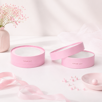 Caja Redonda de Cartón Rosa Personalizada con Ventana Transparente, Empaque de Papel Rígido Reciclable con Logotipo Personalizado para Colecciones de Marca
