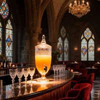 Distributeur de boissons en verre transparent avec robinet, grand récipient de 2 à 5 litres, idéal pour la bière, les hôtels et les fêtes