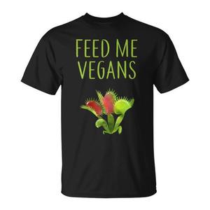 Camiseta Vegana Divertida con Estampado 'Feed Me Vegans', Cuello Redondo, Manga Corta, Algodón, Unisex, Ecológica, Promocional - Product Image 1