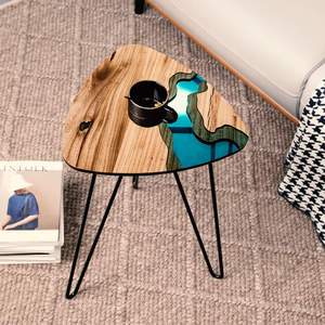 Nhà Máy Bán Hàng Trực Tiếp Handmade Sáng Tạo Sông Tùy Chỉnh Rắn Gỗ <span class=keywords><strong>Epoxy</strong></span> Nhựa Thủ Công Văn Phòng Hội Nghị Bàn Ăn - Product Image 3