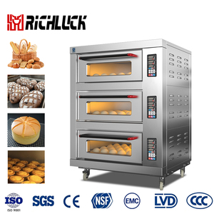 Horno Eléctrico Comercial Certificado CE de 3 Niveles <span class=keywords><strong>y</strong></span> 3 Bandejas con Control de Calor Independiente Preciso, Multifunción para Pasteles, Tostadas, Galletas <span class=keywords><strong>y</strong></span> <span class=keywords><strong>Repostería</strong></span> - Product Image 1
