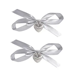 CPC Korean Fashion Cool Girl Hair Accessories Silver Metallic Cross PU Leather Bow Hair Clip Heart Metal Hairpin