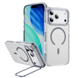 <span class=keywords><strong>Coque</strong></span> de téléphone magnétique <span class=keywords><strong>transparente</strong></span> bicolore à <span class=keywords><strong>motif</strong></span> nuage <span class=keywords><strong>avec</strong></span> béquille intégrée pour appareil photo, antichoc pour <span class=keywords><strong>iPhone</strong></span> 17 Pro Max - Product Image 4