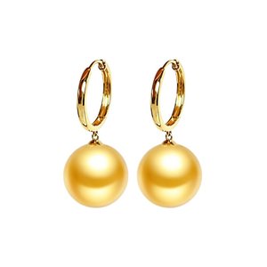 Populares Pendientes de Perlas de Oro de 18K con Acabado Mate Fino, Adornados con Pequeños Detalles Brillantes - Product Image 1