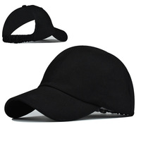 Casquette de Baseball en coton, délavée, à queue de cheval, réglable, à moitié vide, haut pare-soleil