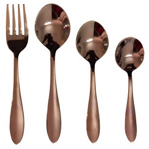 Stainless Steel Mirror Latina 4 Pcs Cutlery Silver Color <b>Spoon</b> Fork Knife and <b>Baby</b> <b>Spoon</b> at Wholesale Price - Product Image 1