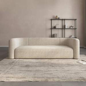 Sofá Curvo Moderno para Apartamento, Sala de Estar, Sofá de 3 Plazas, Tapizado con Esponja Ecológica, Minimalista, Seccional - Product Image 1