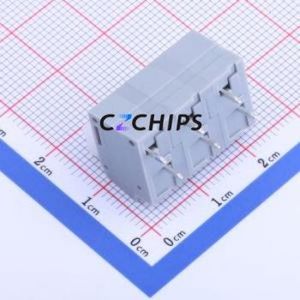 KF202-7.5-3P Spring Terminal Block Through hole Component (THT),P=7.5mm Connector 1x3P 7.5mm Gray 3P - Product Image 2