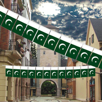 Guirlande de fanions du drapeau national du Pakistan 14x21cm, bannière en polyester durable pour la Journée de l'Indépendance et les événements sportifs