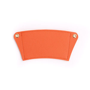 Manchon de tasse à café en cuir PU avec poignée en perle, porte-gobelet portable réutilisable pour les boissons à emporter, cadeau promotionnel de café, vente en gros - Product Image 3