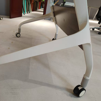 Table de formation pliable moderne gris foncé, cadre en métal, pieds en acier, mobilier de bureau, salle de classe, réunion avec roulettes
