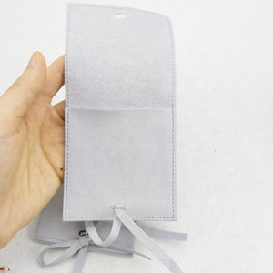 China Factory Luxury Velvet Jewelry Display PackagingPouch Bag Custom logo Microfiber Suede Jewelry Packaging Pouch with Flap - Product Image 2