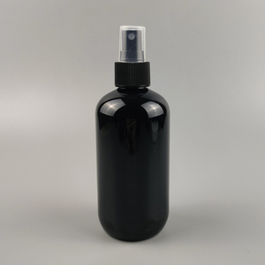 Bouteille de lotion PET ronde <span class=keywords><strong>Boson</strong></span> noir brillant de 8oz avec bouchon noir à rabat - Product Image 5