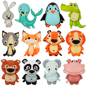 Ballon en aluminium animaux de dessin animé mignon, motifs Panda, <span class=keywords><strong>Castor</strong></span>, Crocodile, Éléphant, Pingouin, Lapin, pour décoration de fête d'anniversaire et Journée des enfants - Product Image 1