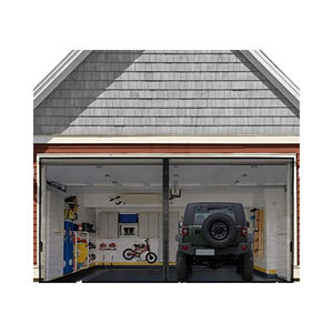 Toile géotextile verte brillante en <span class=keywords><strong>fibre</strong></span> <span class=keywords><strong>de</strong></span> <span class=keywords><strong>verre</strong></span> tissée, robuste, pour garage 2 voitures, avec filet magnétique rétractable, installation facile, garantie 1 an - Product Image 1