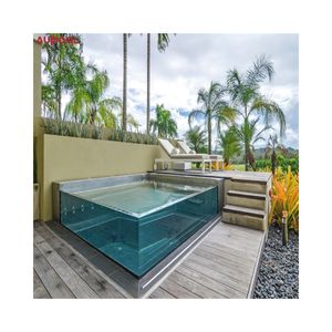 Piscina Acrílica Elevada de Esquina AUPOOL, Gran Oferta, <span class=keywords><strong>Precio</strong></span> de Piscina Acrílica con Ventana, Piscina Transparente - Product Image 1