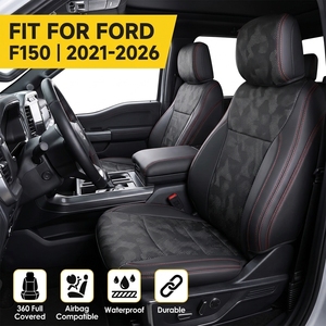Housses de siège auto sur mesure pour Ford F150 2021-2026, ensemble complet en similicuir, protection intégrale 360°, compatibles airbag, toutes saisons, qualité usine - Product Image 1