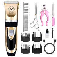 Tondeuse pour chien rechargeable domestique professionnelle et kits de rasoir électrique pour animaux de compagnie avec 4 outils supplémentaires