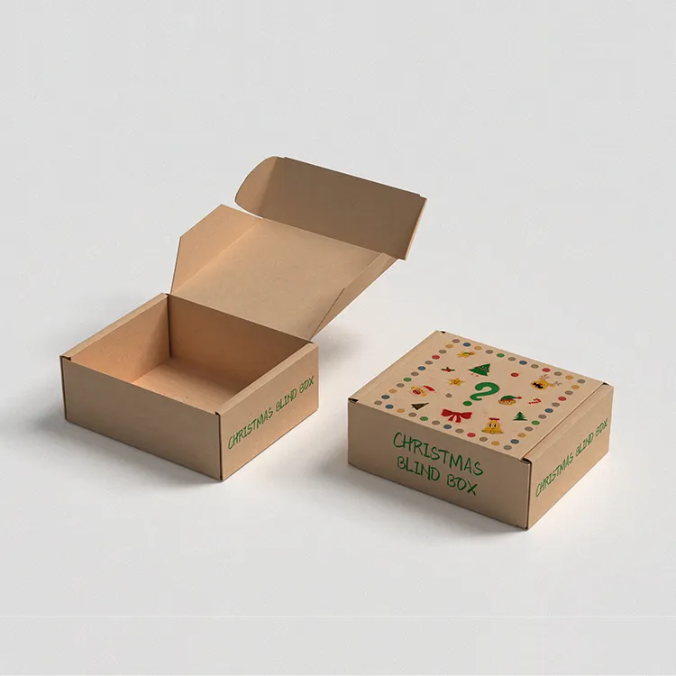 Personalizado Cor Pequena Caixa De Papelão De Transporte De Papelão Eco-Friendly Mailer Colorido Natal Gift Box