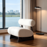 Fauteuil de salon moderne en velours écologique, cadre en bois massif de luxe, pour salon, chambre, salle à manger, hôtel, maison, bureau