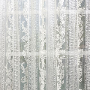 Jacquard Floral <span class=keywords><strong>para</strong></span> cocina, tela de gasa de punto transparente, urdimbre beige, bordado de poliéster, cortinas transparentes de encaje <span class=keywords><strong>para</strong></span> hotel - Product Image 3