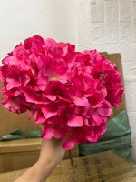 Prix Abordable – 5 Têtes d'Hortensias Artificiels de 45 cm – Hortensias Bulgares Verts, Roses, Rouges en Soie pour Décoration de Mariage et Fêtes