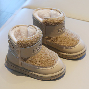 Unisex 2025 invierno zapatos <span class=keywords><strong>de</strong></span> cordero <span class=keywords><strong>de</strong></span> alta calidad botas <span class=keywords><strong>de</strong></span> nieve <span class=keywords><strong>para</strong></span> niños forro polar botón algodón grueso niños niñas tallas medianas y grandes - Product Image 5