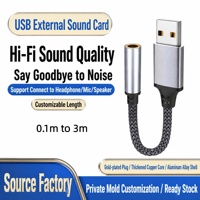 Adaptateur de carte son externe USB vers 3,5 mm, DAC HIFI, prise audio pour ordinateur portable, ordinateur, dongle auxiliaire pour casque, microphone, haut-parleur