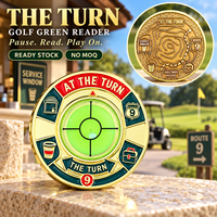 Niveau à bulle de lecture de pente de golf double face en métal pour aide au putting, outil de lecture de pente pour golfeur, cadeau et entraînement