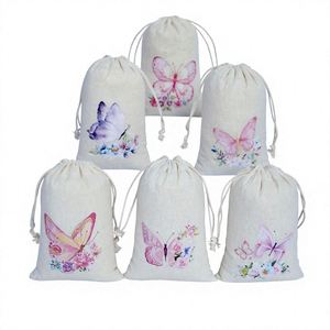 Sac cadeau en coton avec cordon de serrage, pochette en tissu, sac d'emballage pour bijoux, sac pour cadeaux de fête - Product Image 1