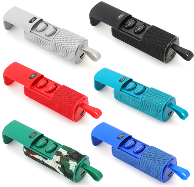 Newest Portable 2 in 1 Wireless BT Stereo Earbuds Speaker Powerbank for All Smart Phone Handle Loudspeaker TG807