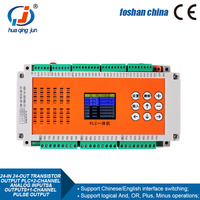 Huaqingjun 24 entradas 24 salidas de transistores PLC Entradas analógicas de 2 canales Salidas 0-10V 0-20mA Salida de pulso PLC para servomotor