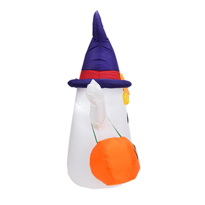 Lanterne citrouille gonflable LED de 1,5 mètre pour Halloween, modèle citrouille fantôme, éclairage extérieur blanc - Product Image 5