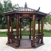 Gazebo extérieur étanche en bois pagode garden party paysage pavillon chinois pont cadre en bois