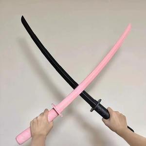 Mainan pedang Samurai dewasa teleskopik realistis, mainan Model pedang Samurai dewasa lampu LED plastik Katana, mainan pedang Anime Cosplay - Product Image 5