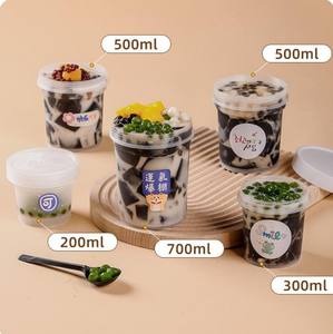 Tasse à <span class=keywords><strong>crème</strong></span> glacée jetable avec LOGO personnalisé Boîte d'emballage alimentaire Pot en plastique <span class=keywords><strong>pour</strong></span> gelée de pouding <span class=keywords><strong>au</strong></span> <span class=keywords><strong>yaourt</strong></span> Contenants à dessert <span class=keywords><strong>pour</strong></span> <span class=keywords><strong>gâteau</strong></span> mousse avec couvercle - Product Image 2