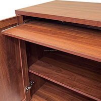 Bureau d'ordinateur convertible en bois pour salon, avec plateau de clavier coulissant et étagère de rangement, 80x50x85 CM, design gain de place