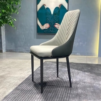 Ensemble de chaises de salle à manger modernes et luxueuses pour 4, 6 ou 8 personnes, pour hôtel, cuisine, café, en cuir et métal, pour banquet, événement, design élégant