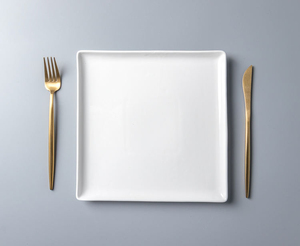 Impression personnalisée Piatto <span class=keywords><strong>di</strong></span> porcellana piatti ristorante occidentale céramique <span class=keywords><strong>bianca</strong></span> Piatto da pranzo quadrato - Product Image 6