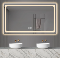 Nouveau design de miroir LED intelligent de salle de bain miroir LED rectangulaire anti-buée avec lumière en vente en usine
