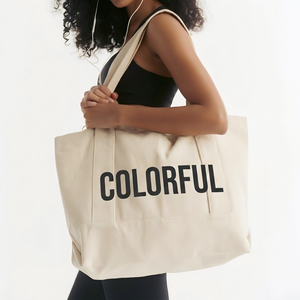 Shoulder Tote <b>Bag</b> Cotton Canvas Custom Printed Logo Shopping <b>Bag</b> Classic Style Washable Closure Holiday Decoration Gift Made - Product Image 1