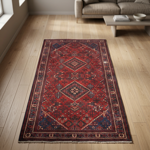 One of the Kind Hand-Knotted <b>Wool</b> Rug-Luxurious Vintage Design Non-Slip Low Pile 10'4 X 3'7 Artisan <b>Crafted</b> - Product Image 3