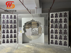 Décoration de scène de réception de mariage indien élégante, arche arrière en PVC de luxe éclairée par LED, style arabe - Product Image 6