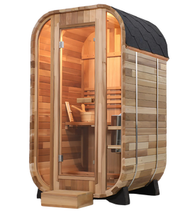 2 People Cedar Solid Wood Outdoor Sauna Traditional Wet Steam Sauna with <b>Heater</b> - Product Image 4